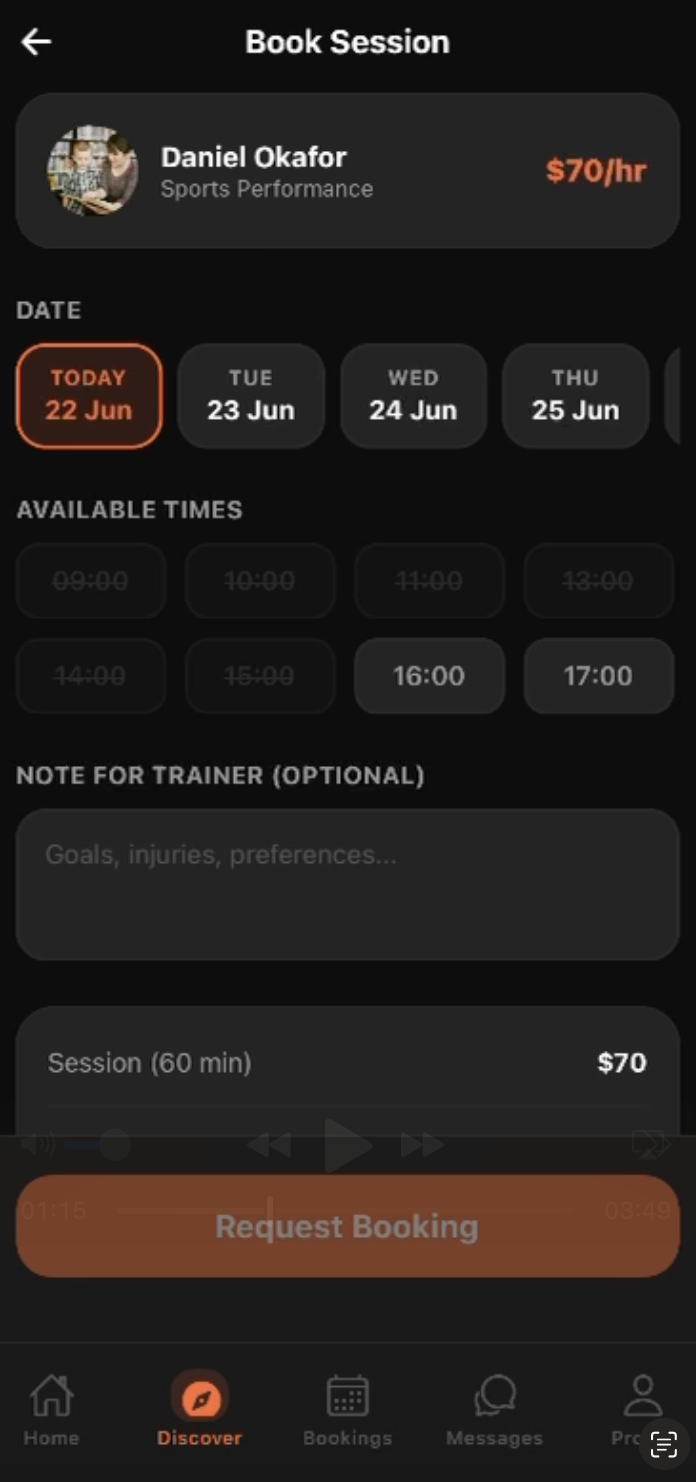 FitConnect app screen 2